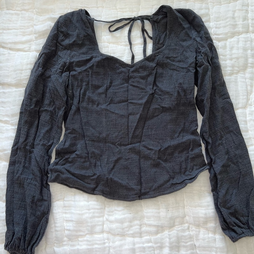 Dark Grey Long sleeve Blouse
